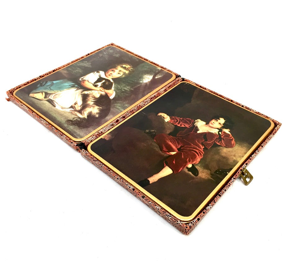 Vintage 1960s Complete Set of Win-El-Ware Table Mats Old Master Paintings In Box