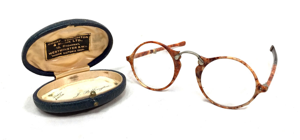 Antique Folding Ladies Glasses Spectacles Cooke Troughton & Simms Original Case