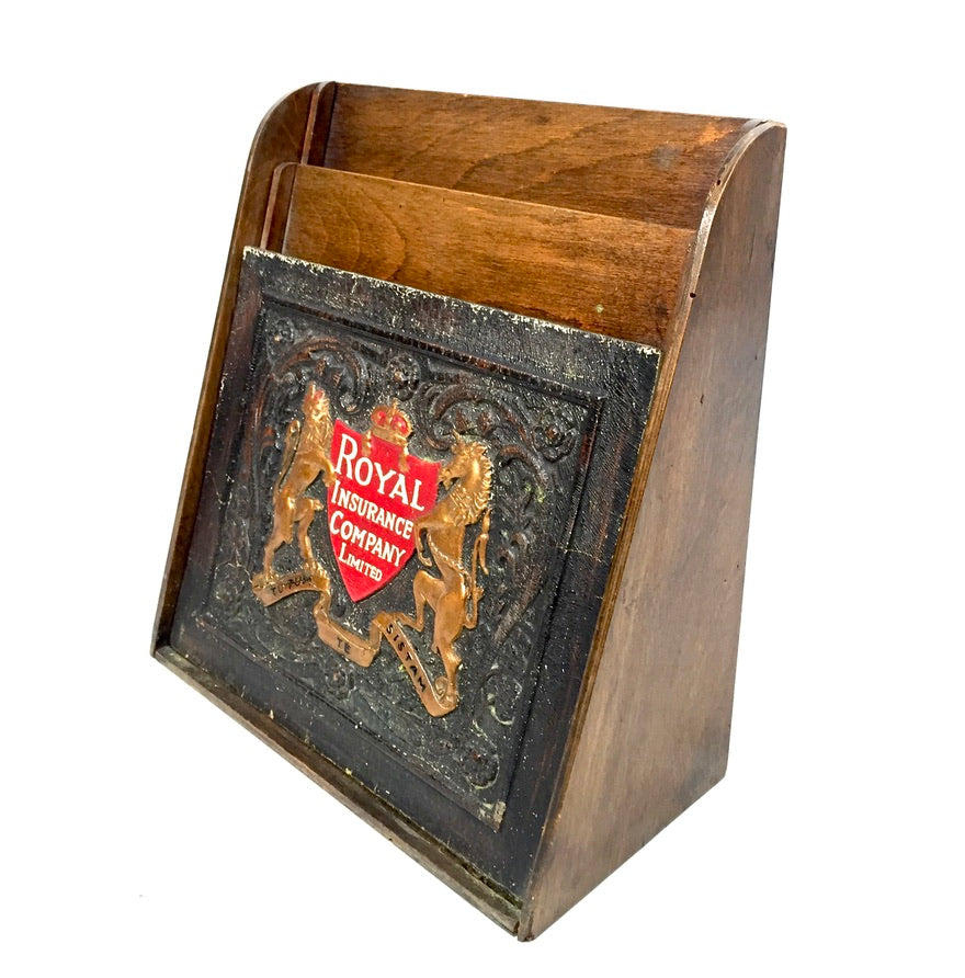 Antique Advertising - Royal Insurance Company Ltd Countertop Leaflet Holder Rack