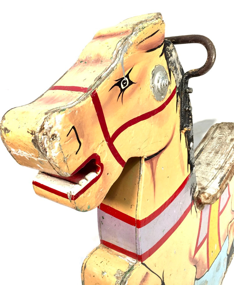 Antique Hand Painted Salvaged Fairground Carousel Animal Horse Figure / Ride