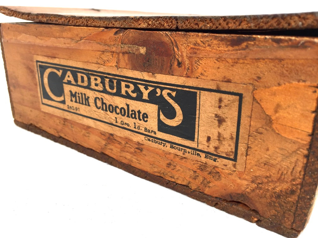Antique Advertising - Cadbury's Dairy Milk Chocolate Wooden Shop Display Box