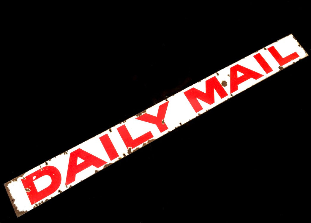Antique Advertising - Large Original Enamel Sign for The Daily Mail Newspaper