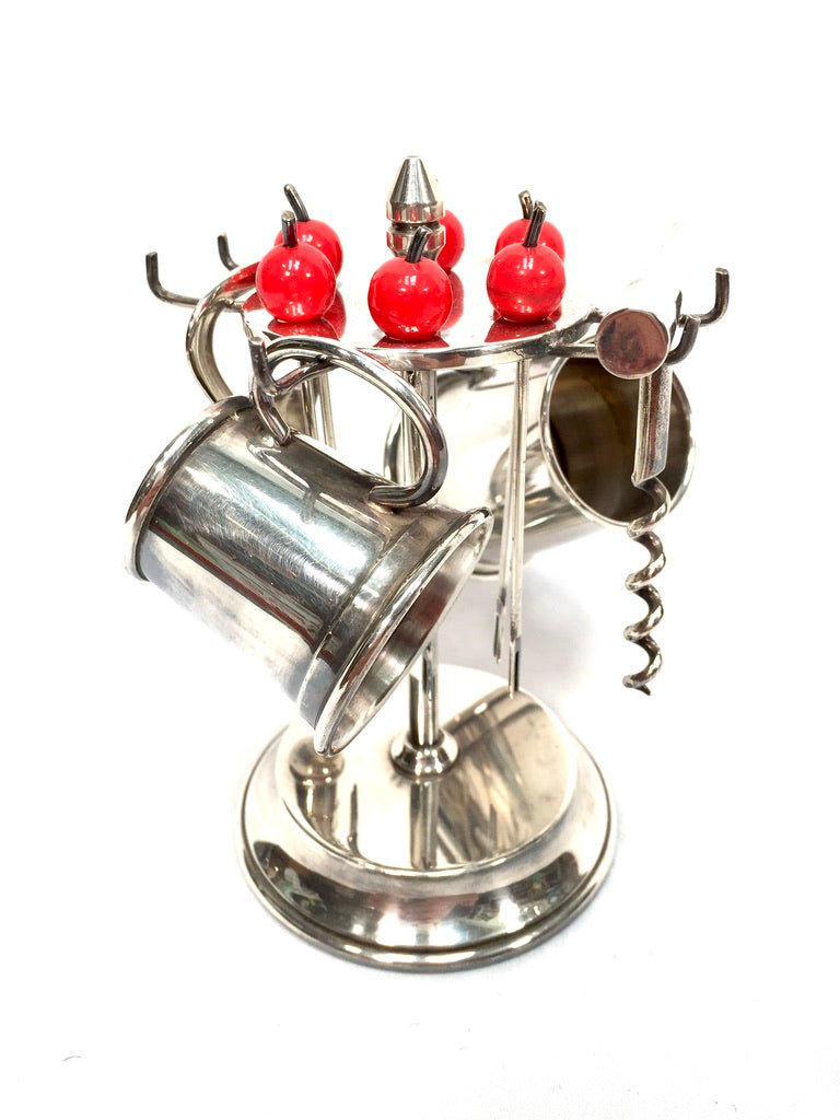 Antique Art Deco Silver Plated Cocktail Set by & PH Vogel &amp; Co / Complete c.1935