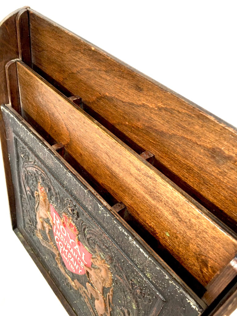 Antique Advertising - Royal Insurance Company Ltd Countertop Leaflet Holder Rack