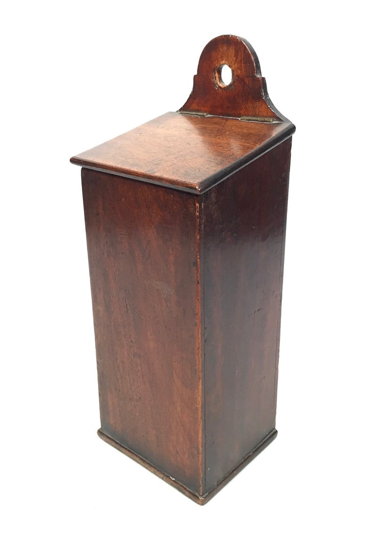 Antique Victorian Mahogany Wooden Candle Box c.1890 Tabletop Box / Wall Hanging