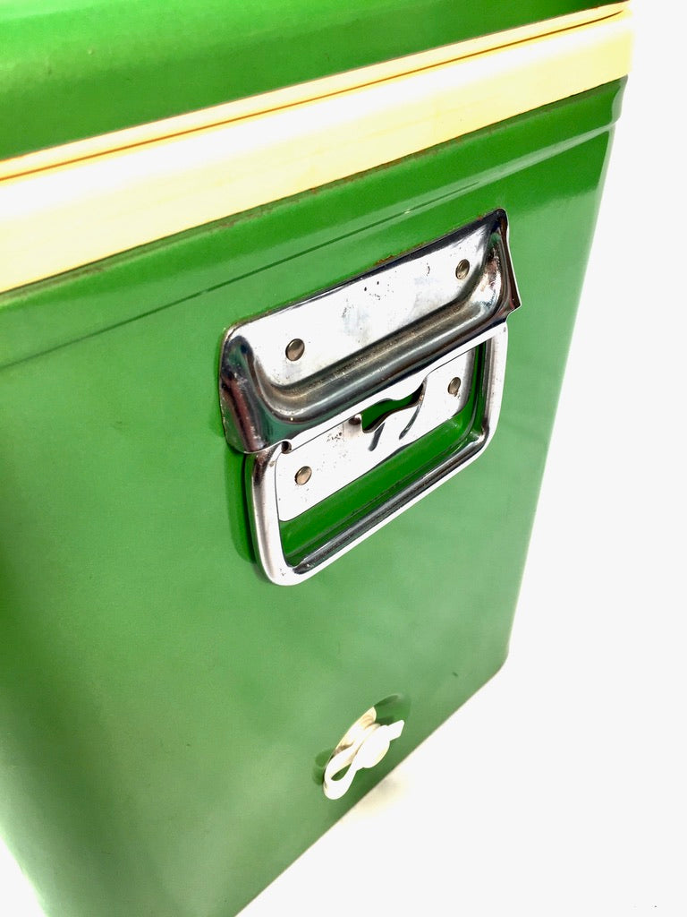 Vintage 1960s Retro Canada Dry Green Picnic Cooler Box in Original Cardboard Box