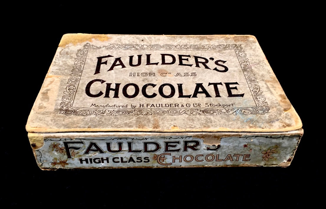 Antique Advertising - Faulder's Chocolate Confectionery Wooden Shop Display Box