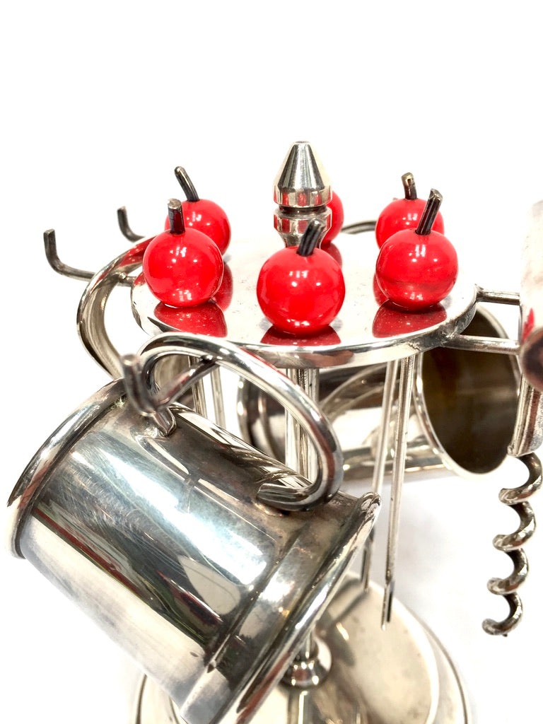 Antique Art Deco Silver Plated Cocktail Set by & PH Vogel &amp; Co / Complete c.1935