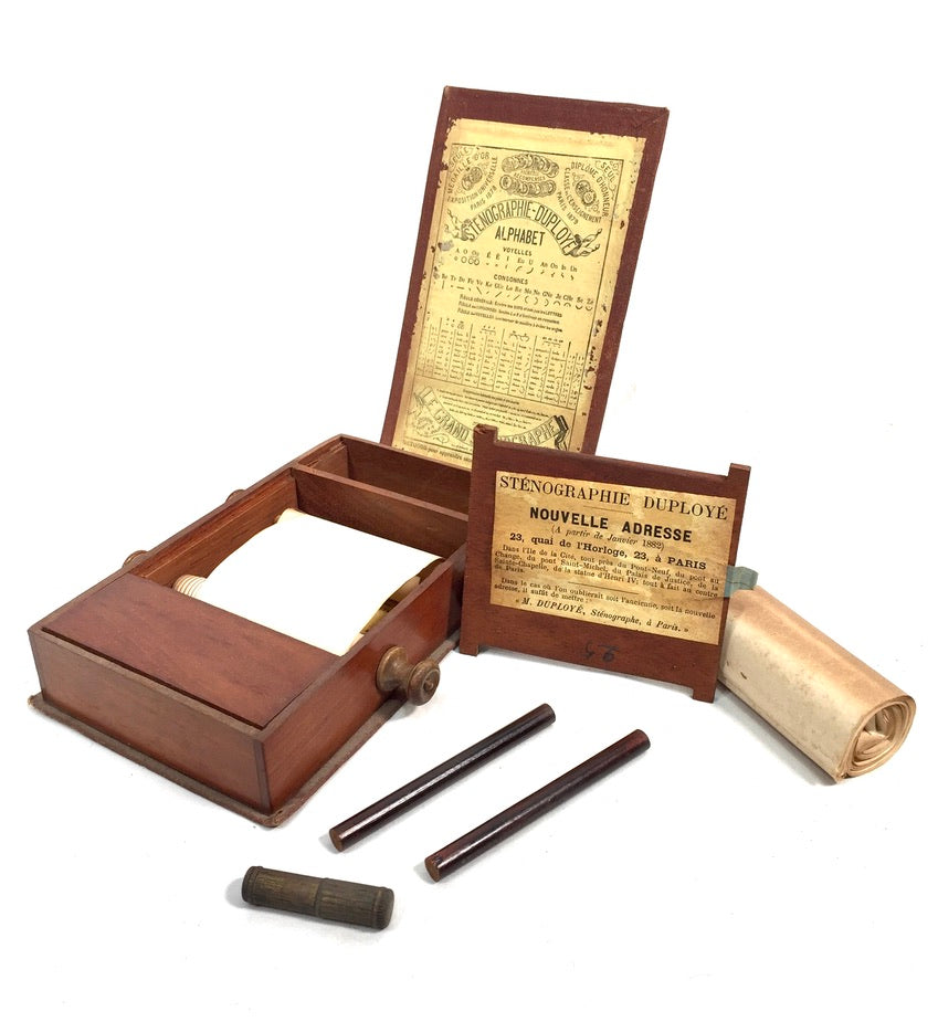 Antique 19th Century French Stenographie Duploye Travel Stationery Writing Kit
