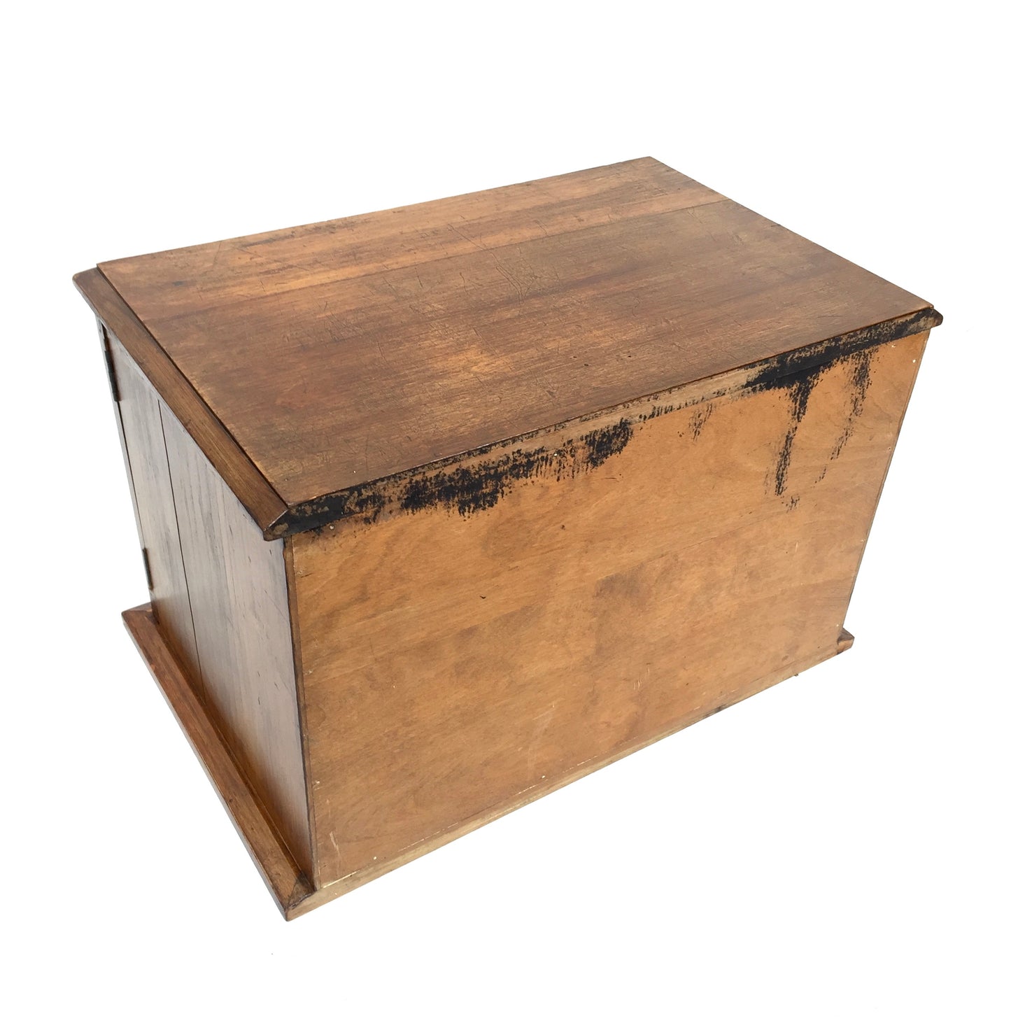 Antique Wooden & Glazed Fronted Tabletop Microscope Slide Collectors Cabinet Box