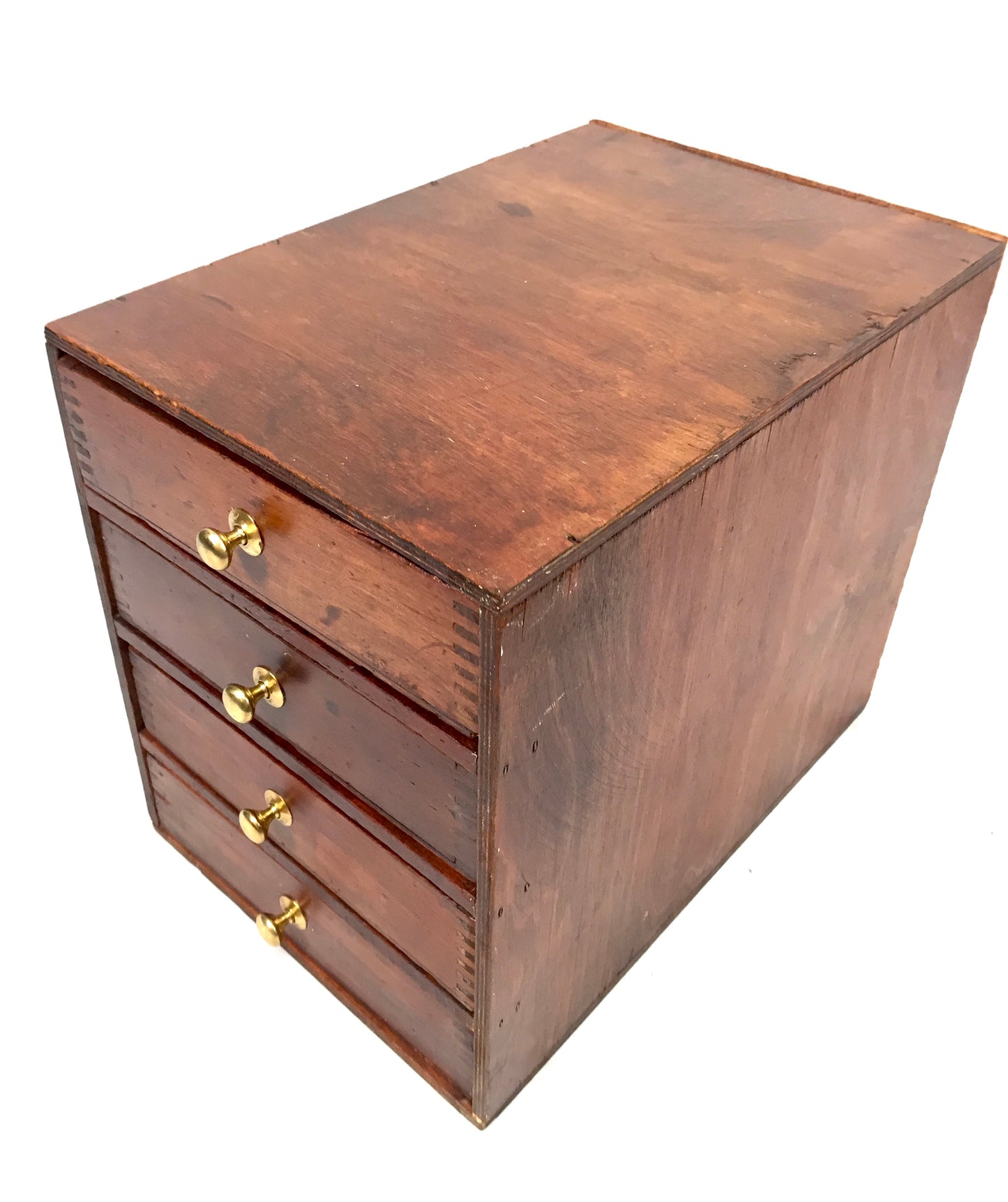Antique Tabletop Wooden Chest of Drawers / Filing Storage Box Cabinet c.1950