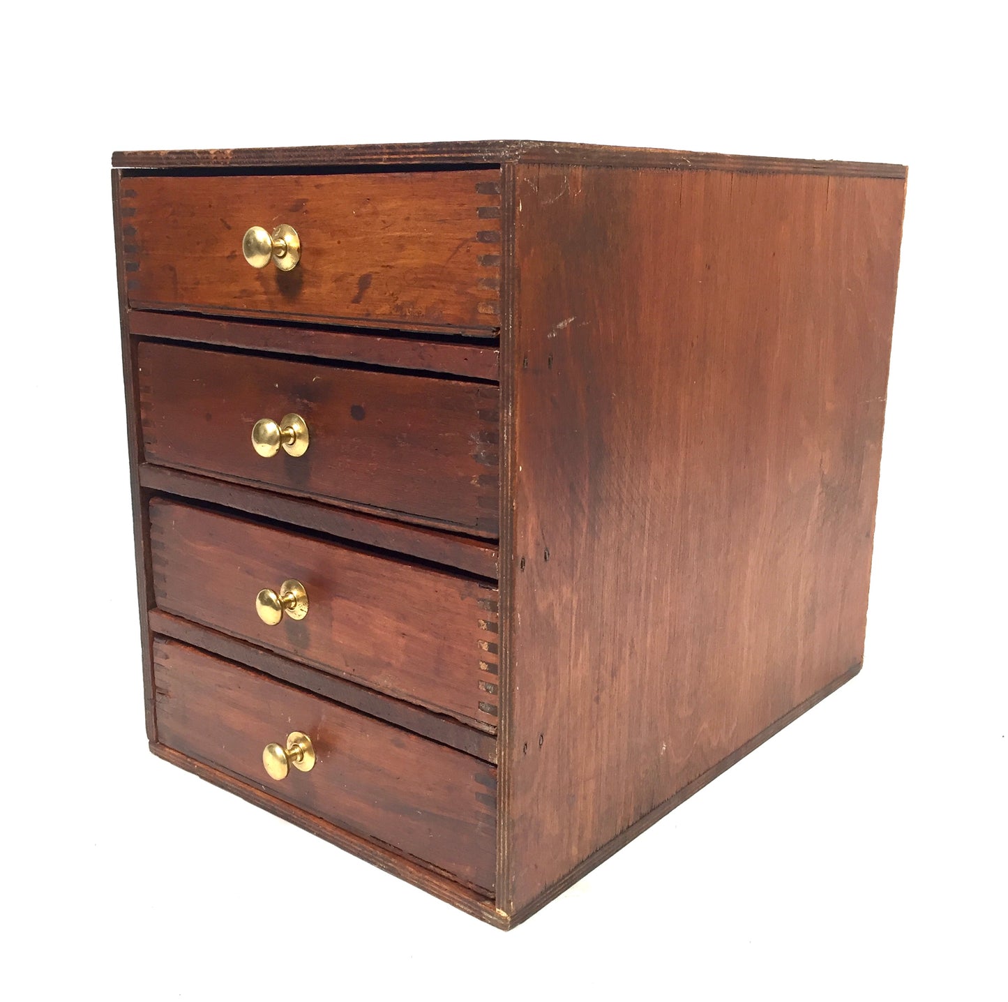 Antique Tabletop Wooden Chest of Drawers / Filing Storage Box Cabinet c.1950