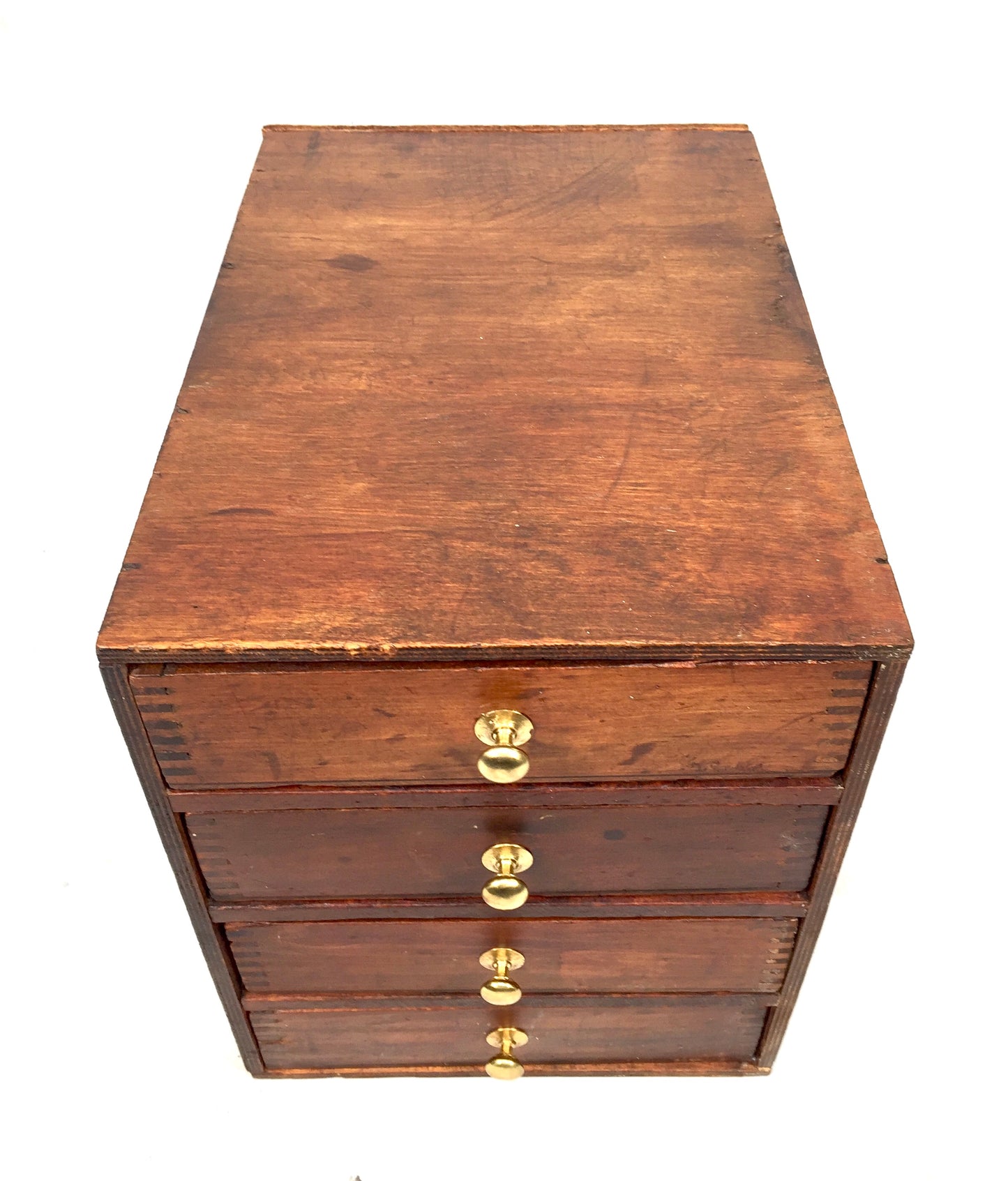 Antique Tabletop Wooden Chest of Drawers / Filing Storage Box Cabinet c.1950
