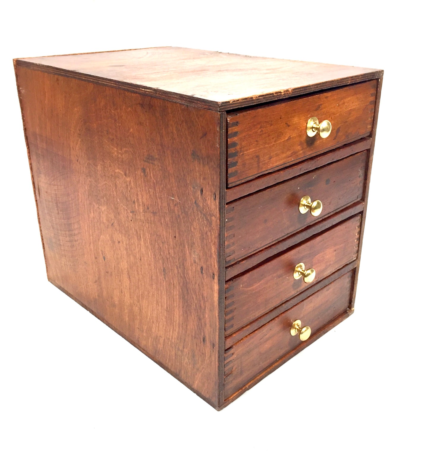 Antique Tabletop Wooden Chest of Drawers / Filing Storage Box Cabinet c.1950