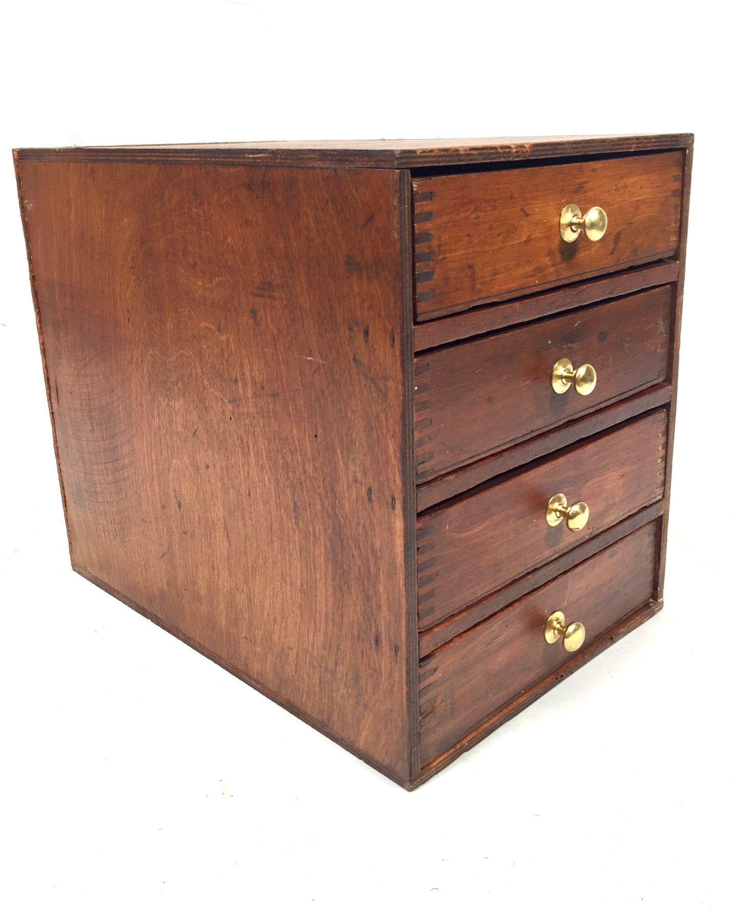 Antique Tabletop Wooden Chest of Drawers / Filing Storage Box Cabinet c.1950