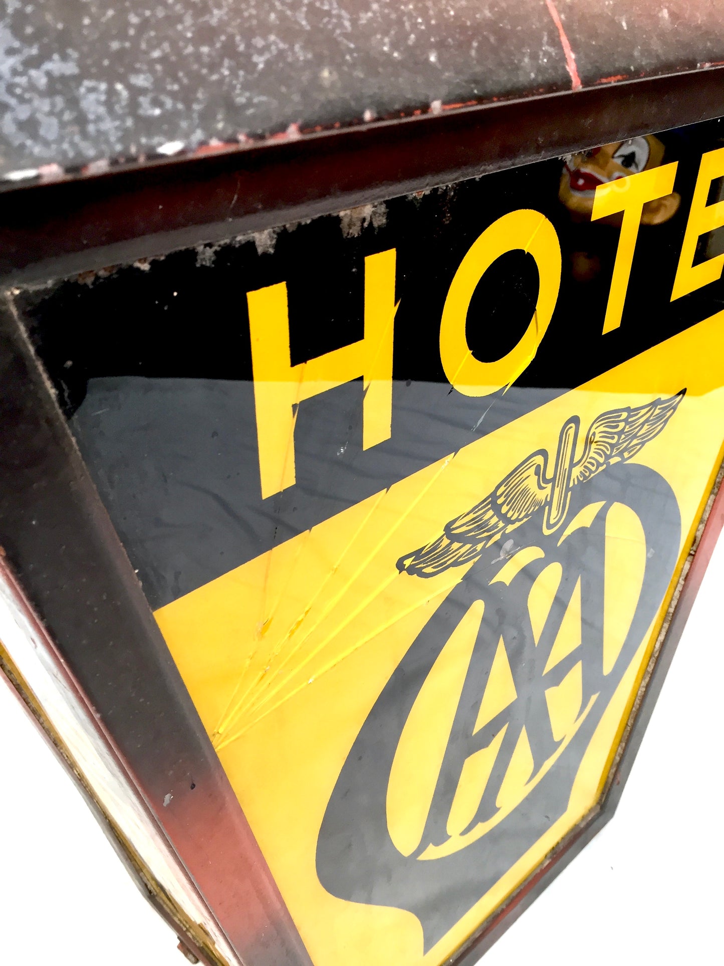 Antique Advertising - Original AA Hotel Illuminated Glass & Metal Lightbox Sign