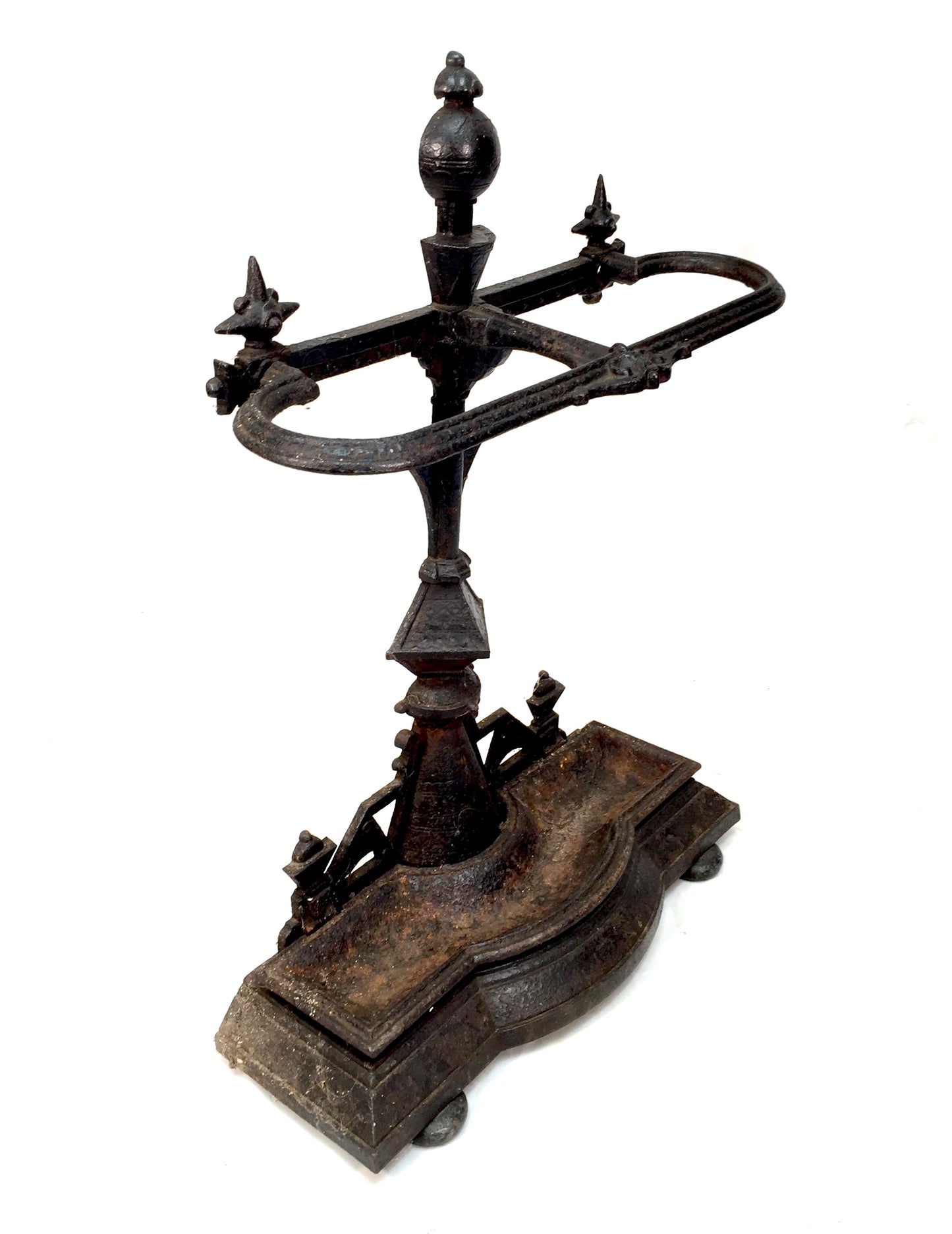 Antique Victorian Metal Black Cast Iron Entrance Hall Umbrella Stick Stand c1900