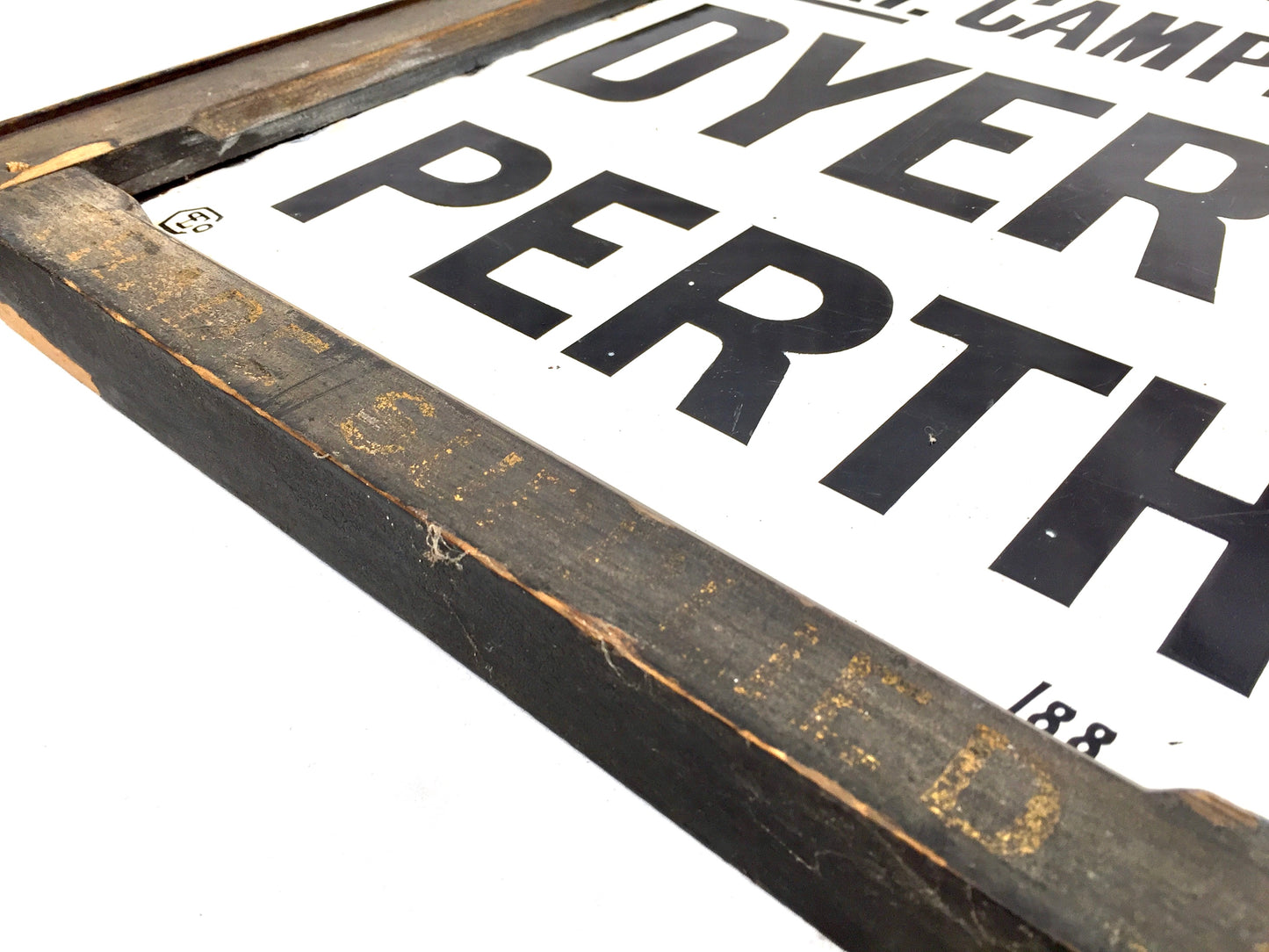 Antique Advertising Enamel Sign - P & P Campbell Perth Dye Works Original Frame