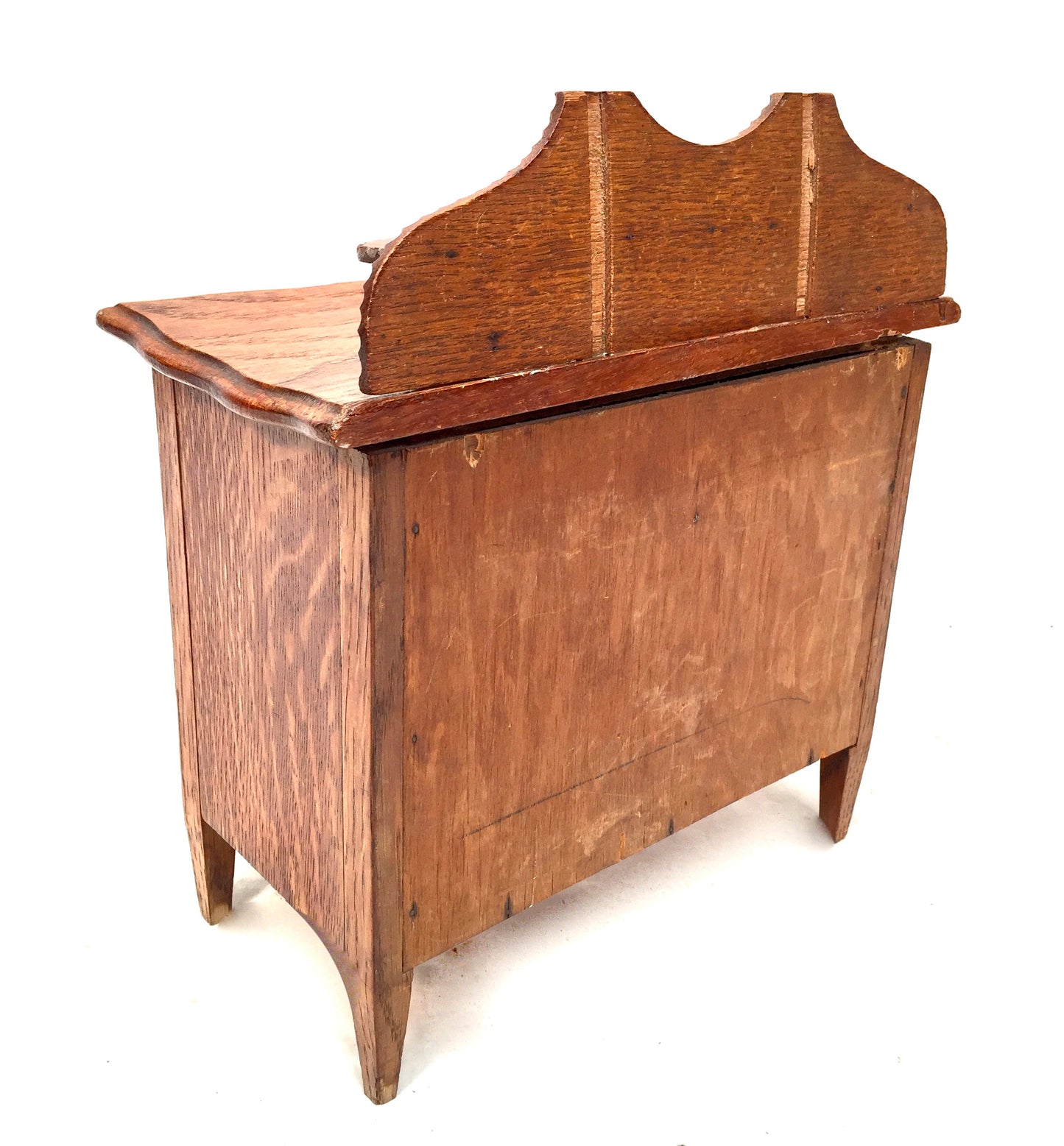 Antique Wooden Oak Apprentice Furniture Miniature Dresser Cabinet / Box Drawers