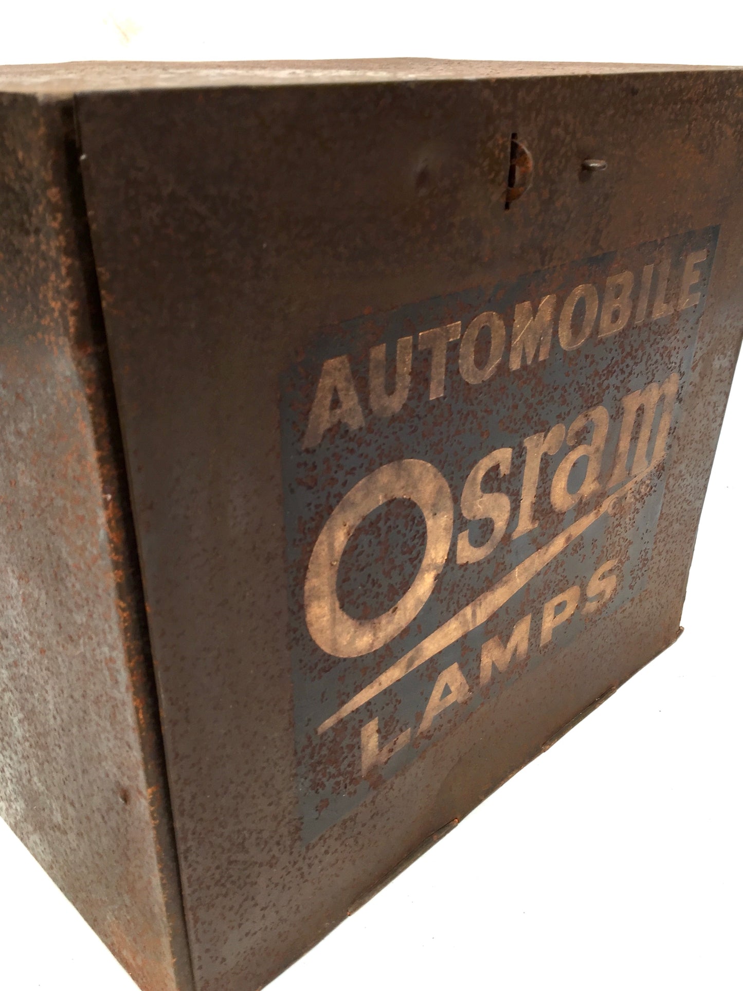 Antique Advertising - Osram Automotive Lamps / Shop Garage Display Box Cabinet