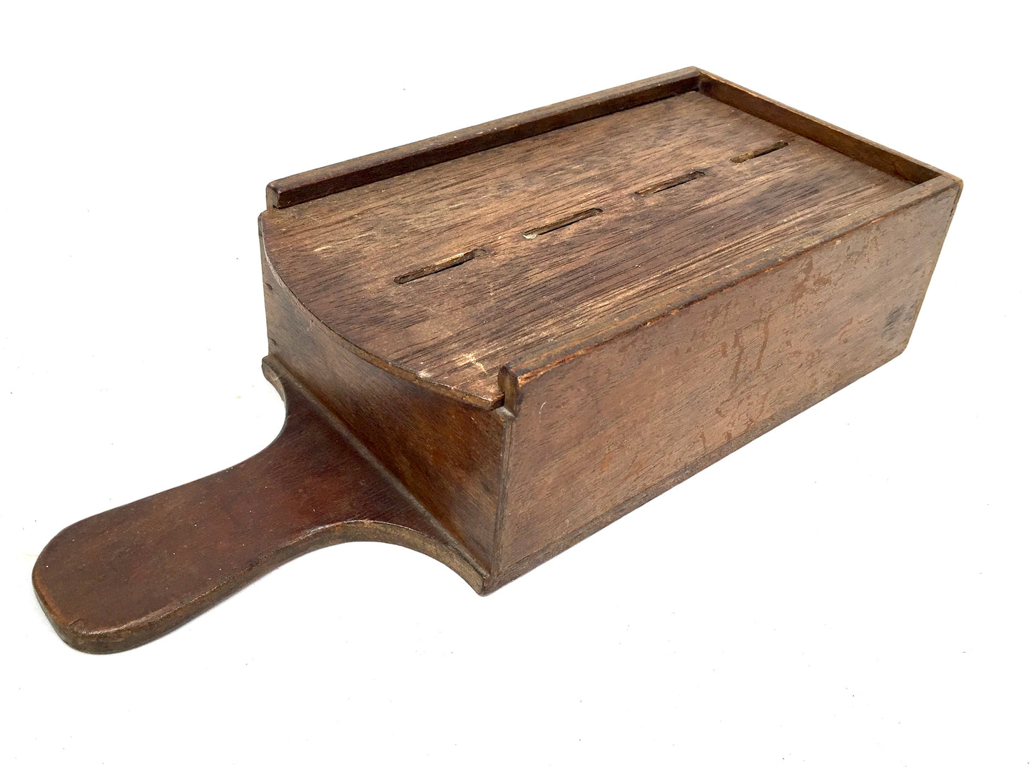 Antique Wooden Church Used Handled Sectional Collection Money Box c.1900
