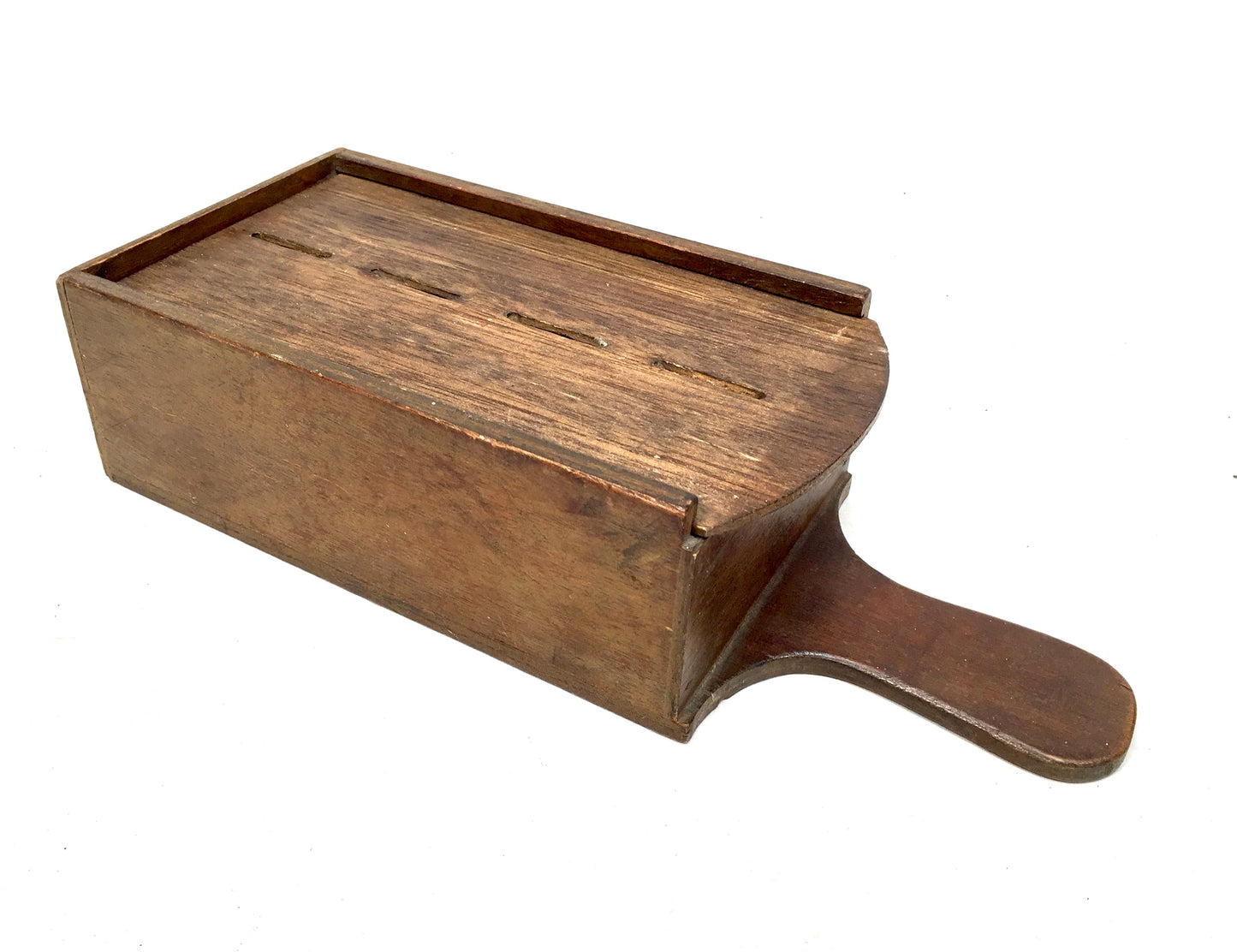 Antique Wooden Church Used Handled Sectional Collection Money Box c.1900