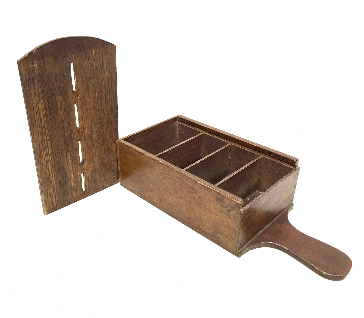 Antique Wooden Church Used Handled Sectional Collection Money Box c.1900