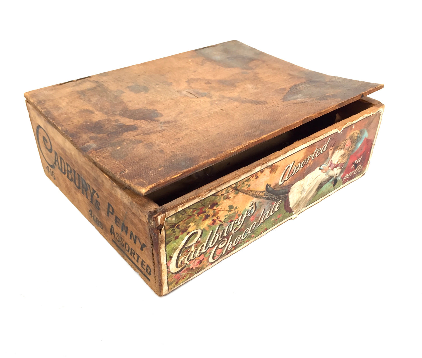 Antique Advertising - Cadbury's Chocolate Confectionery Wooden Shop Display Box