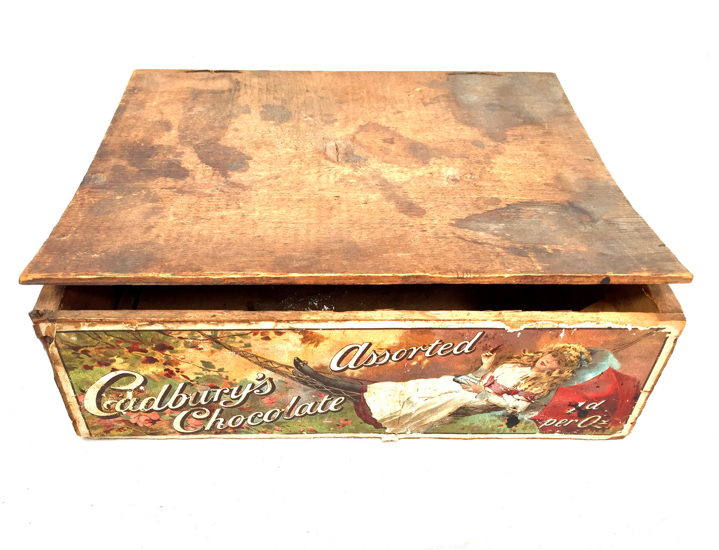 Antique Advertising - Cadbury's Chocolate Confectionery Wooden Shop Display Box