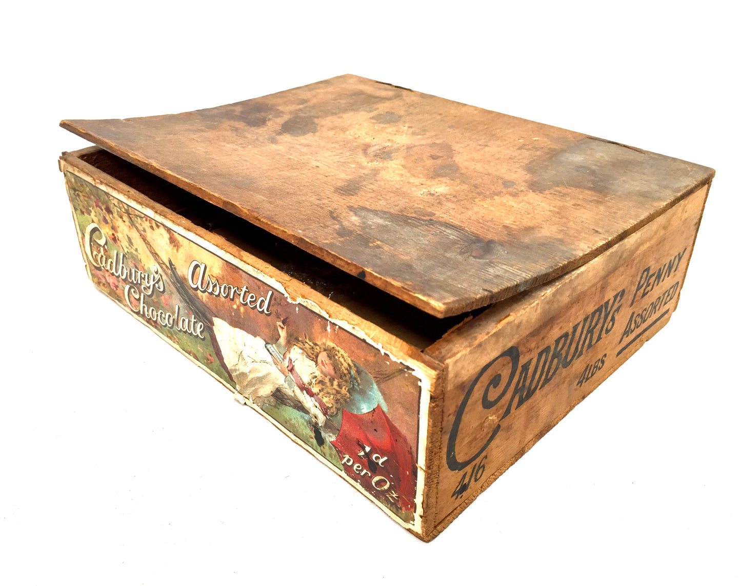 Antique Advertising - Cadbury's Chocolate Confectionery Wooden Shop Display Box