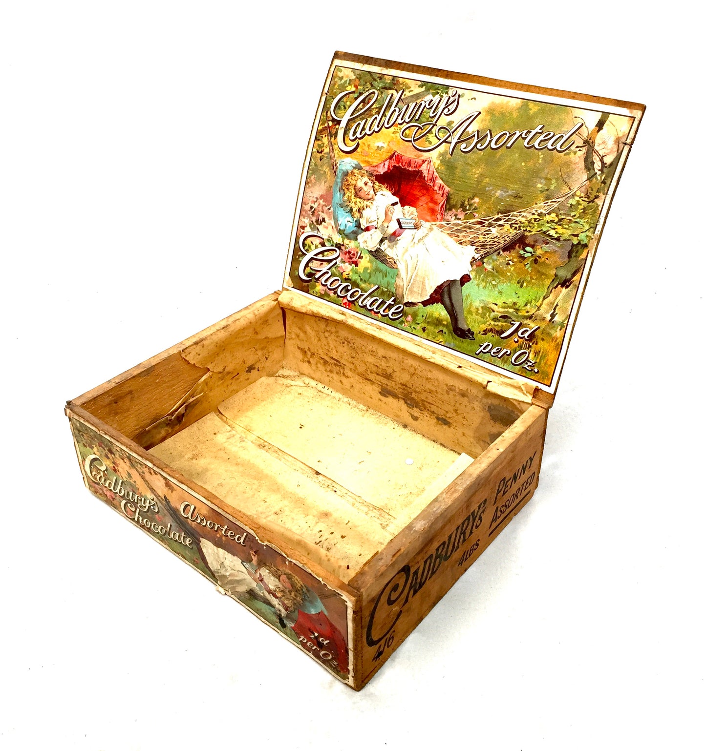 Antique Advertising - Cadbury's Chocolate Confectionery Wooden Shop Display Box