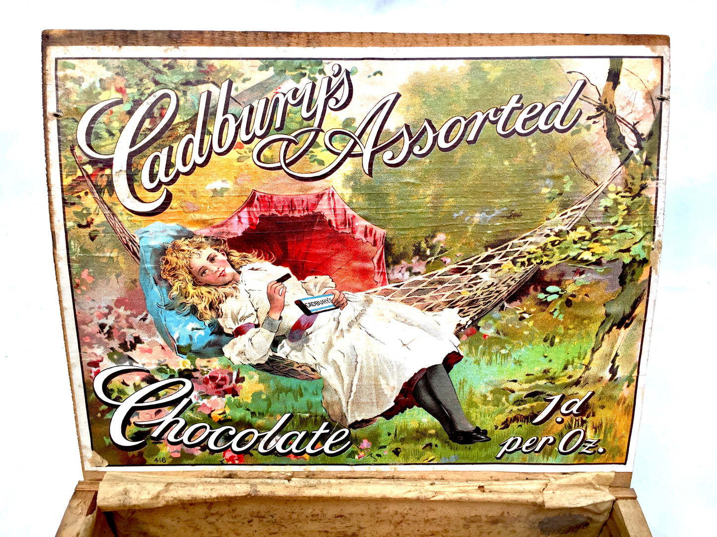 Antique Advertising - Cadbury's Chocolate Confectionery Wooden Shop Display Box