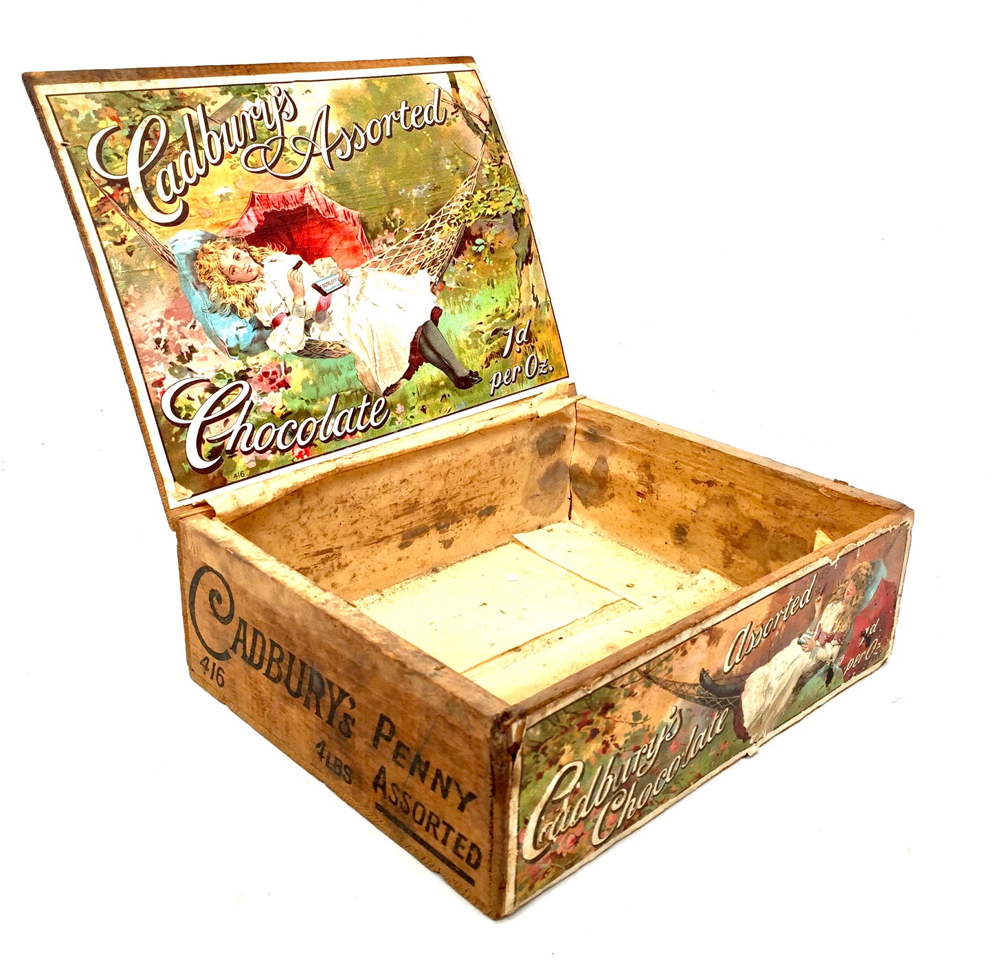 Antique Advertising - Cadbury's Chocolate Confectionery Wooden Shop Display Box