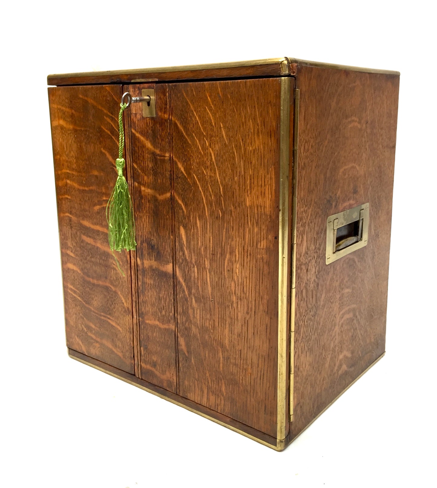 Antique Victorian Oak Wood Humidor Chest of Drawers / Collectors Cabinet Box