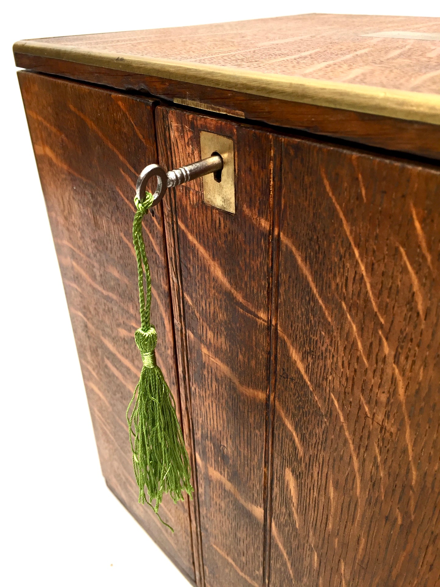 Antique Victorian Oak Wood Humidor Chest of Drawers / Collectors Cabinet Box