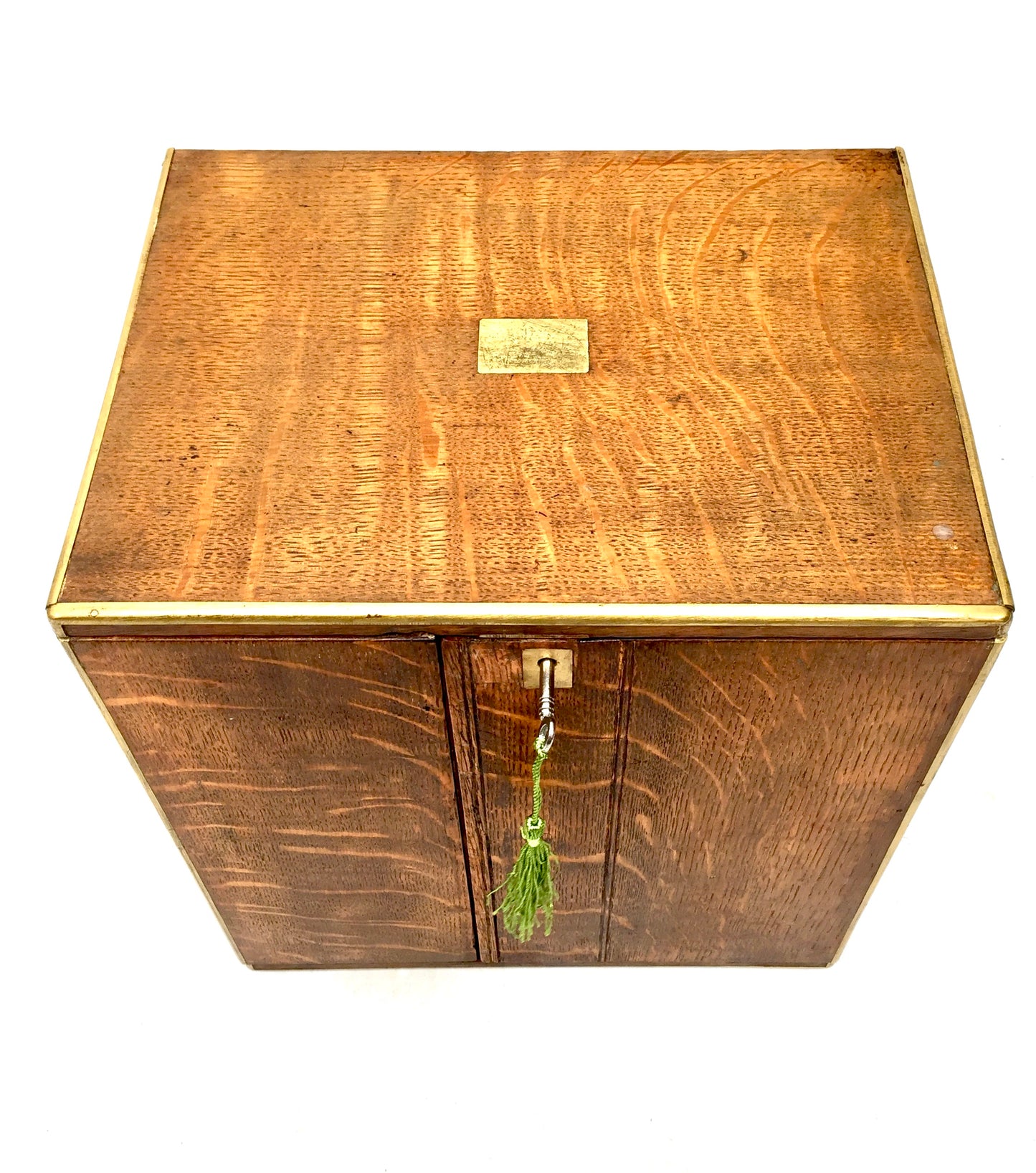 Antique Victorian Oak Wood Humidor Chest of Drawers / Collectors Cabinet Box