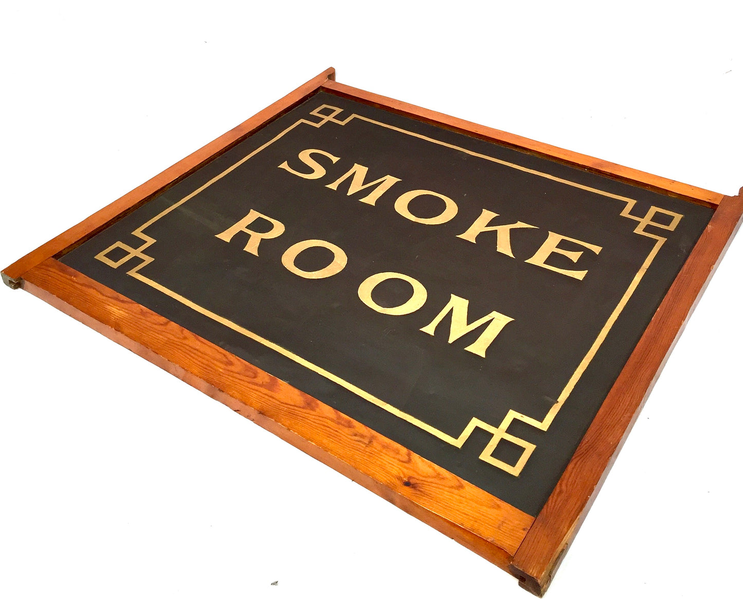 Antique Advertising - 1930s Art Deco Large Smoke Room Screen Sign / Pub / Hotel