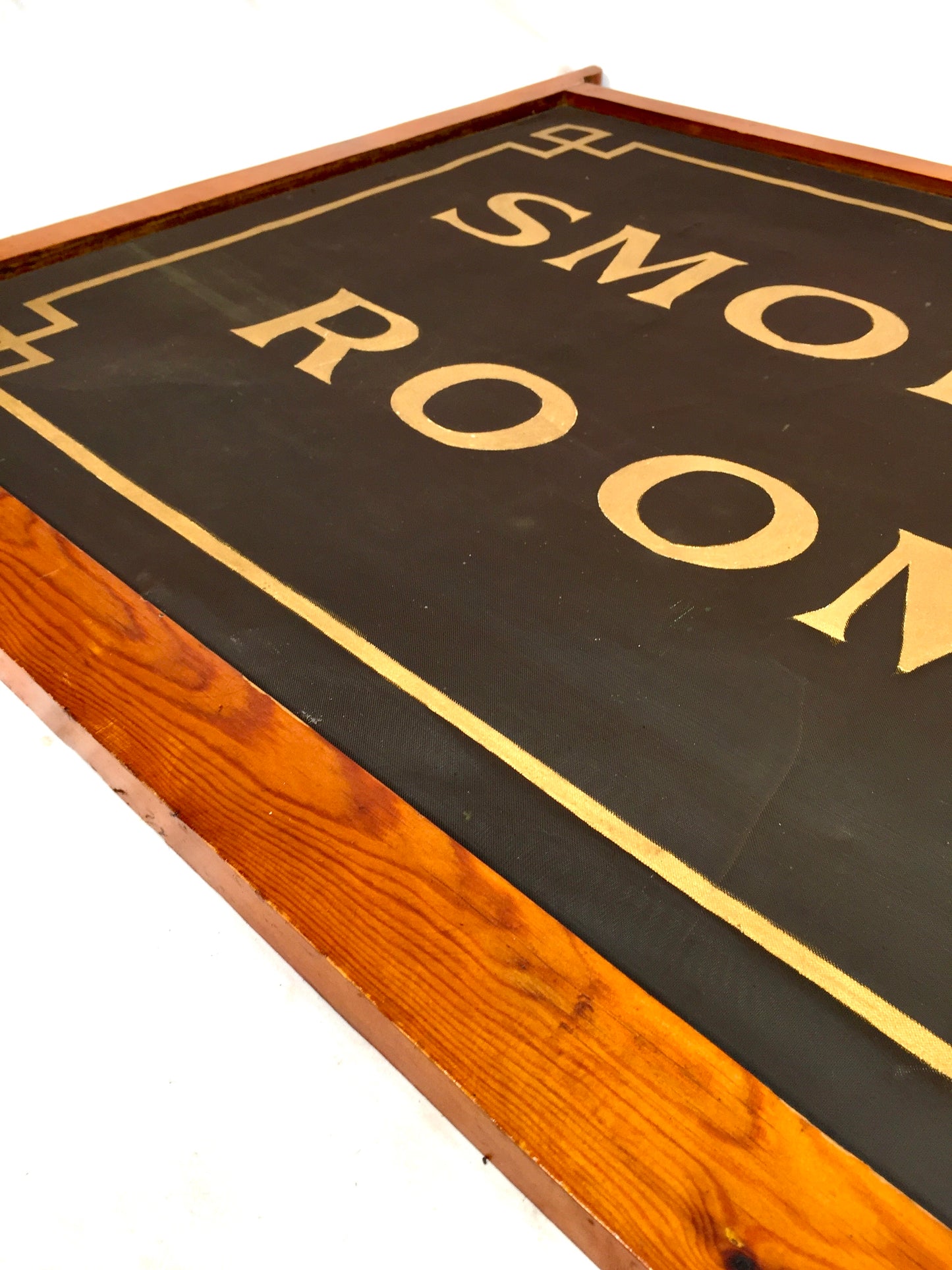 Antique Advertising - 1930s Art Deco Large Smoke Room Screen Sign / Pub / Hotel