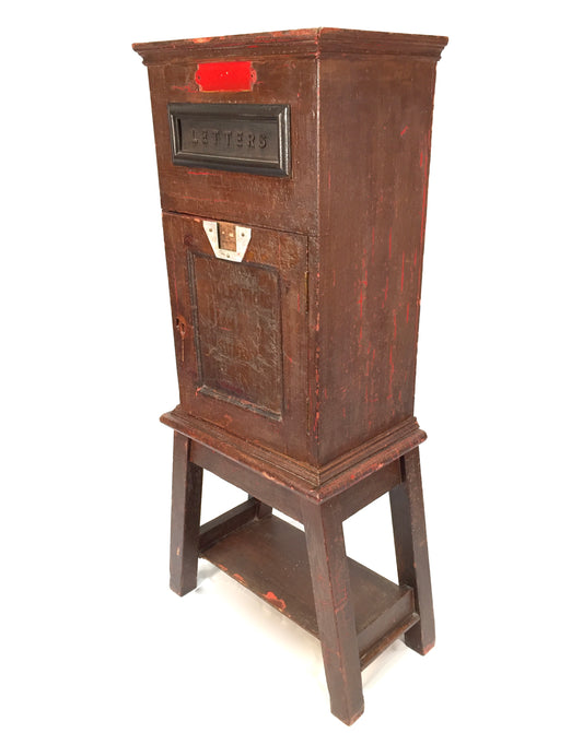 Antique Victorian Country House Wooden Letter / Post Box Storrs Hall Windermere