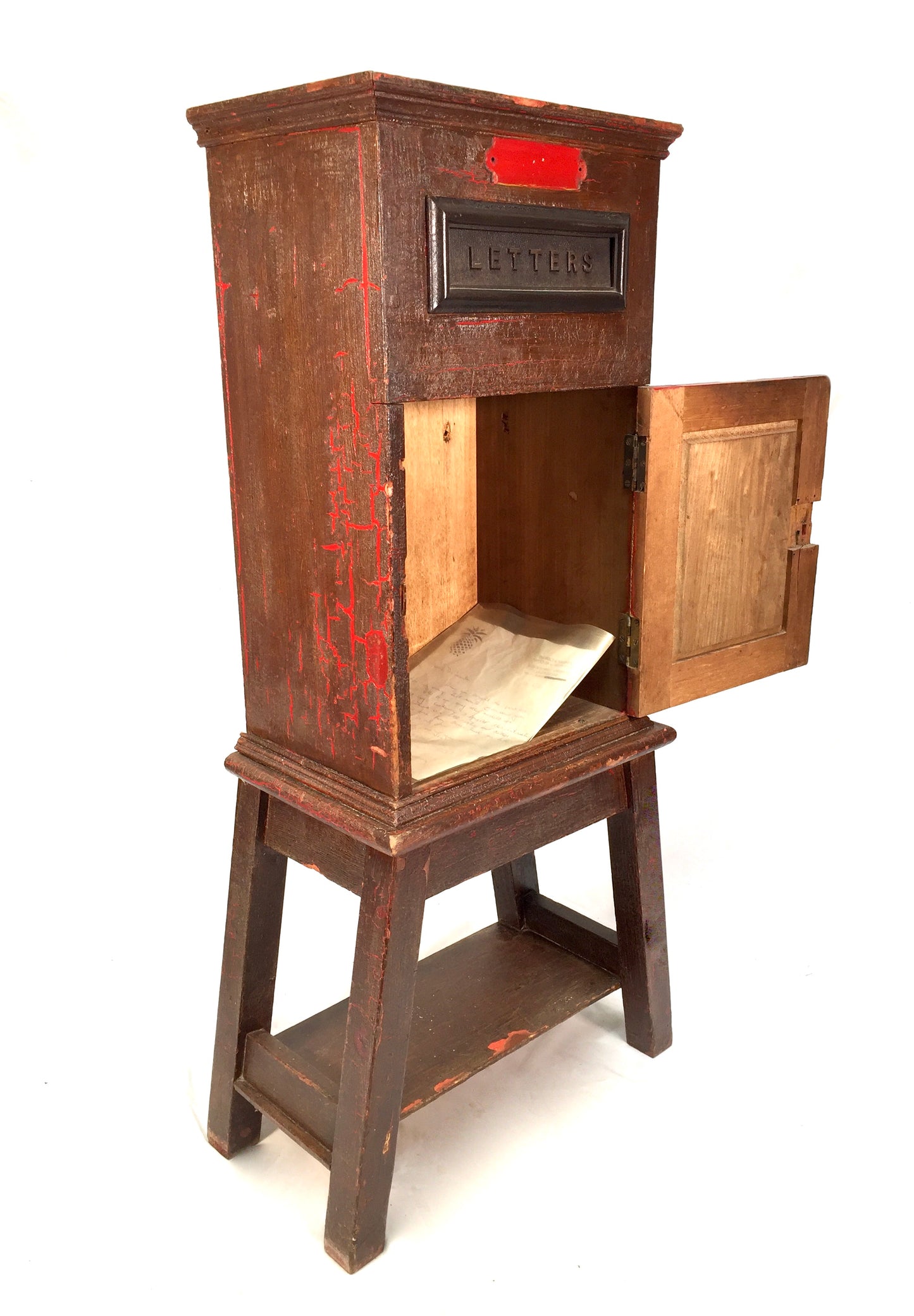Antique Victorian Country House Wooden Letter / Post Box Storrs Hall Windermere