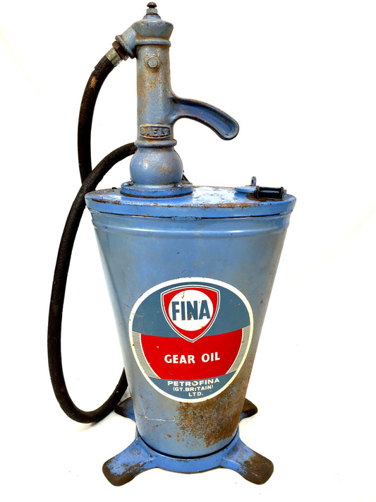 Vintage Garage Forecourt Oil Pump Dispenser for FINA Petrofina - Advertising