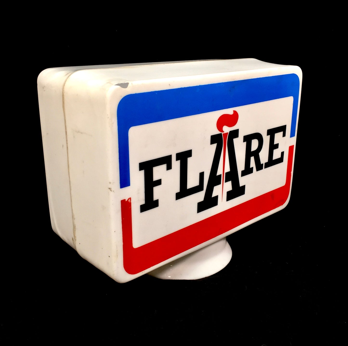 Antique Advertising - Original Vintage 1970s Plastic Flare Petrol Pump Globe