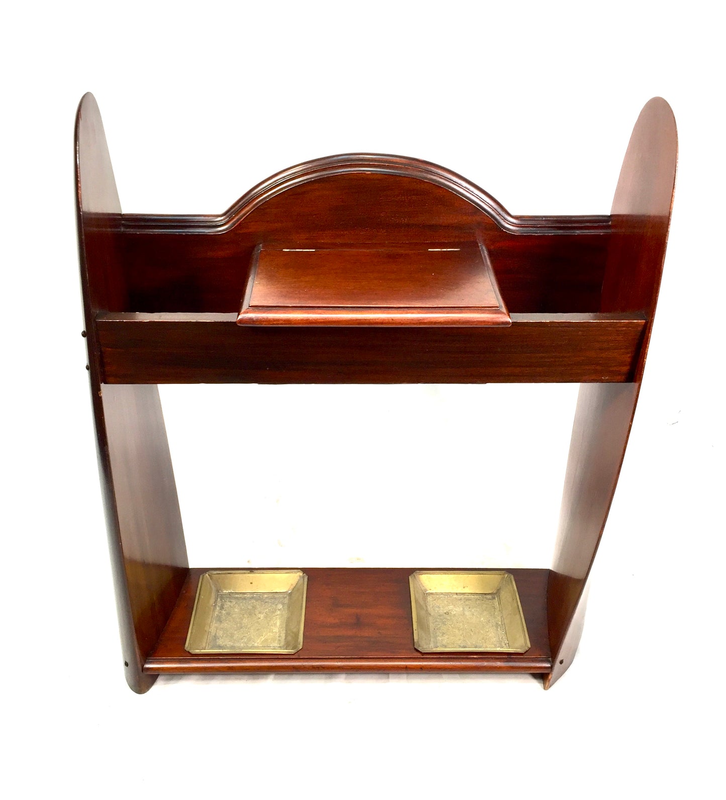Antique English Mahogany Wooden Propeller Shaped Umbrella & Stick Stand c.1930