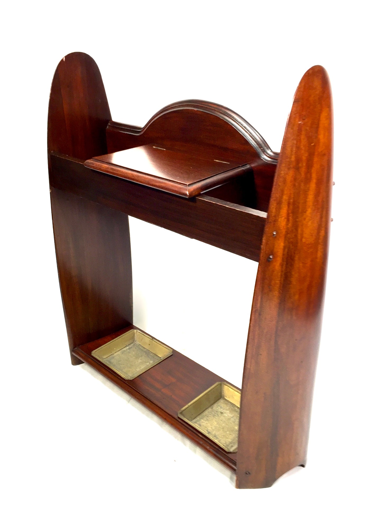 Antique English Mahogany Wooden Propeller Shaped Umbrella & Stick Stand c.1930