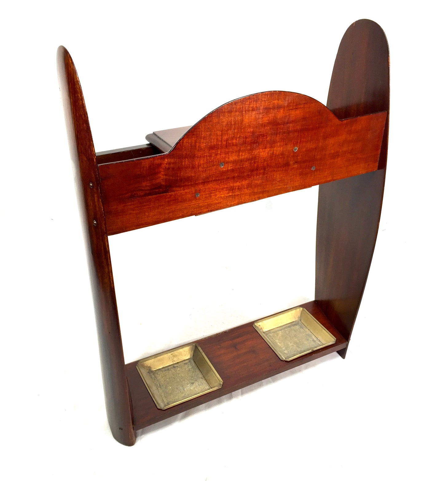 Antique English Mahogany Wooden Propeller Shaped Umbrella & Stick Stand c.1930