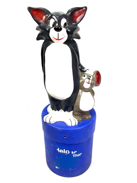 Vintage Large Floor-standing Tom & Jerry Shop Donation Money Collection Box