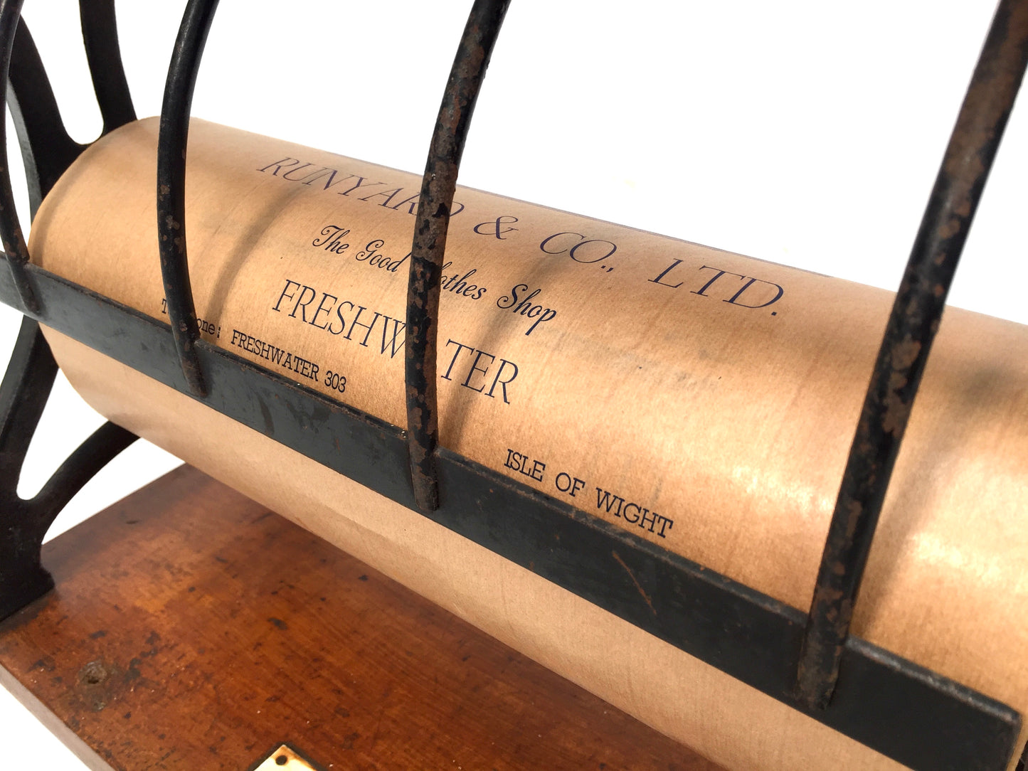 Antique Advertising - Haberdashery Shop Counter Paper Roll Dispenser &amp; Cutter