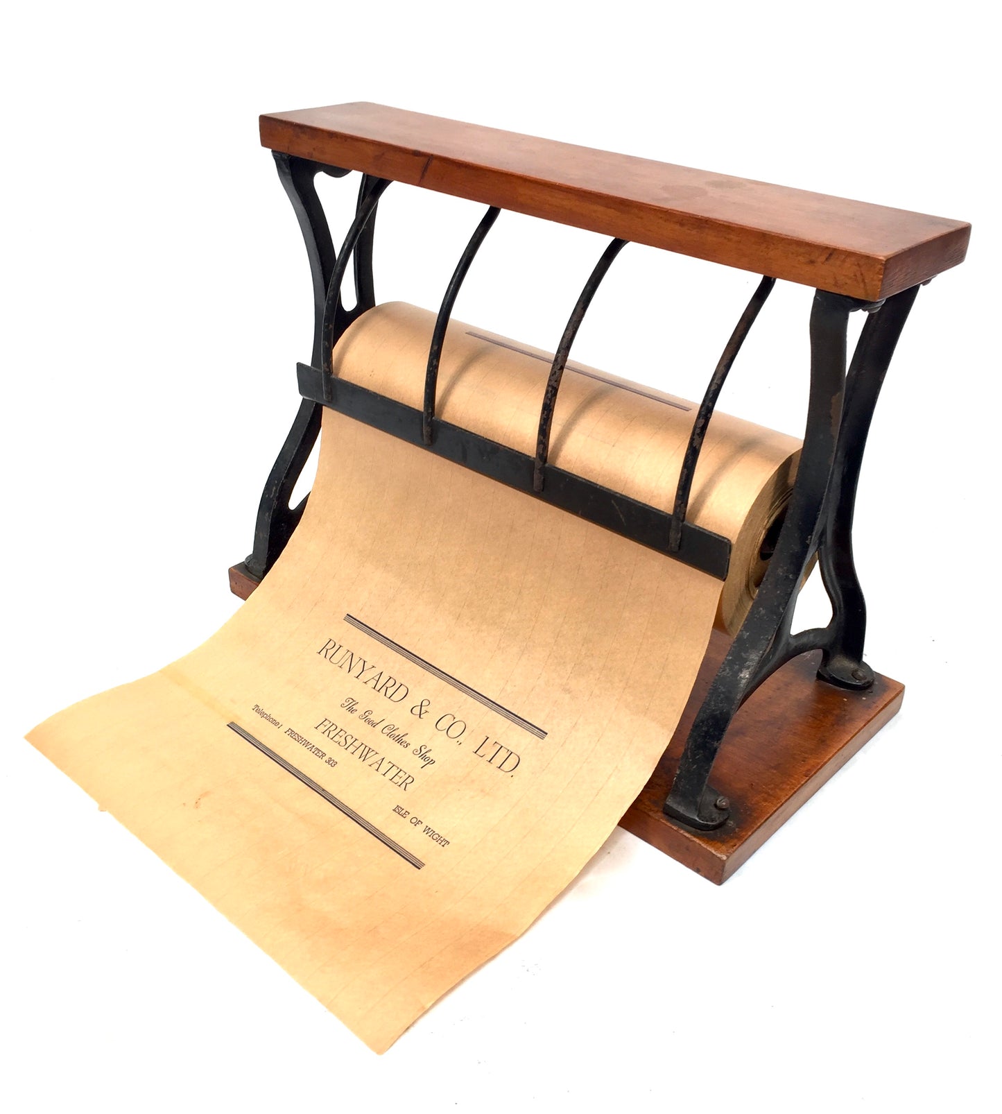 Antique Advertising - Haberdashery Shop Counter Paper Roll Dispenser &amp; Cutter