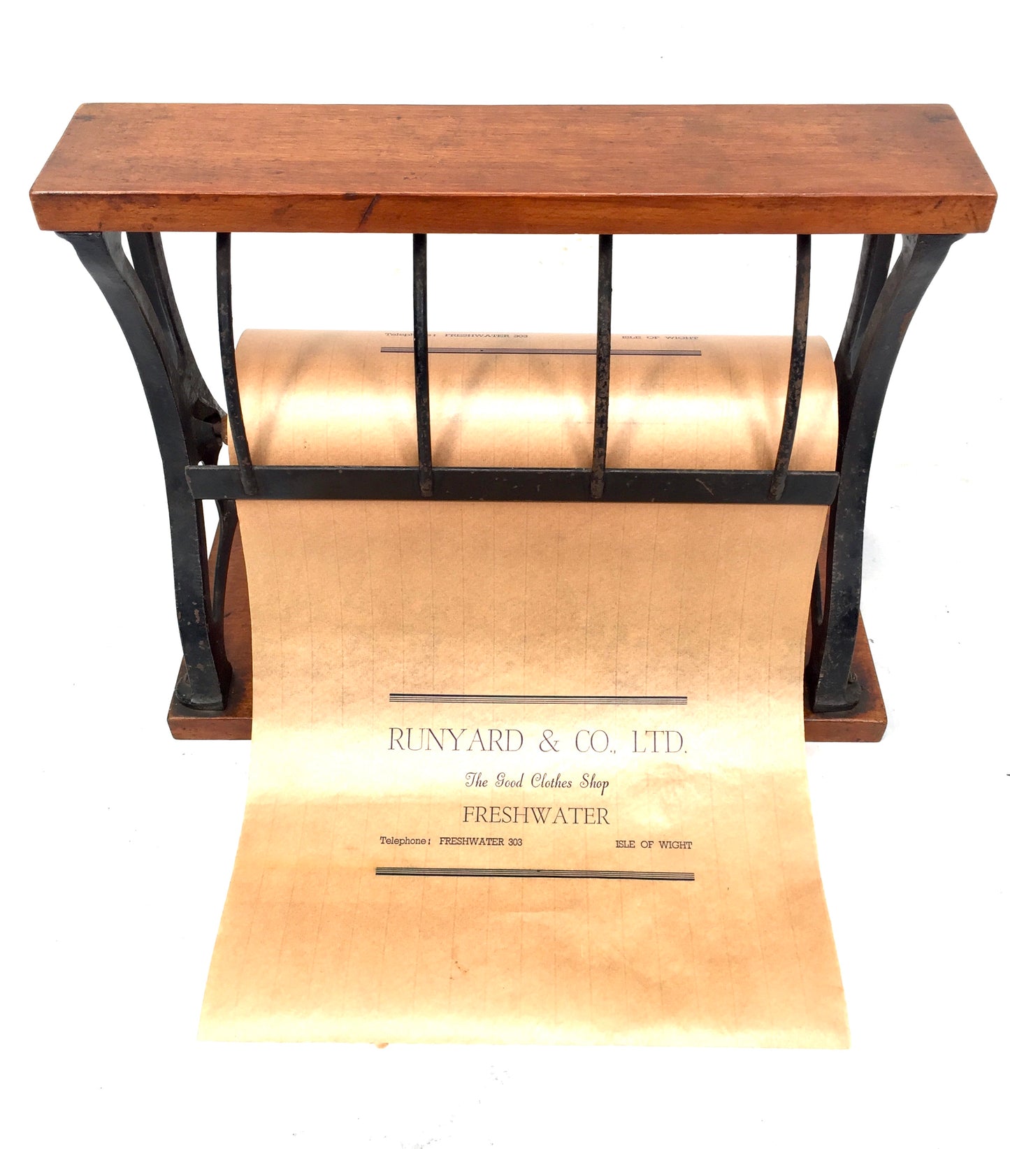 Antique Advertising - Haberdashery Shop Counter Paper Roll Dispenser &amp; Cutter
