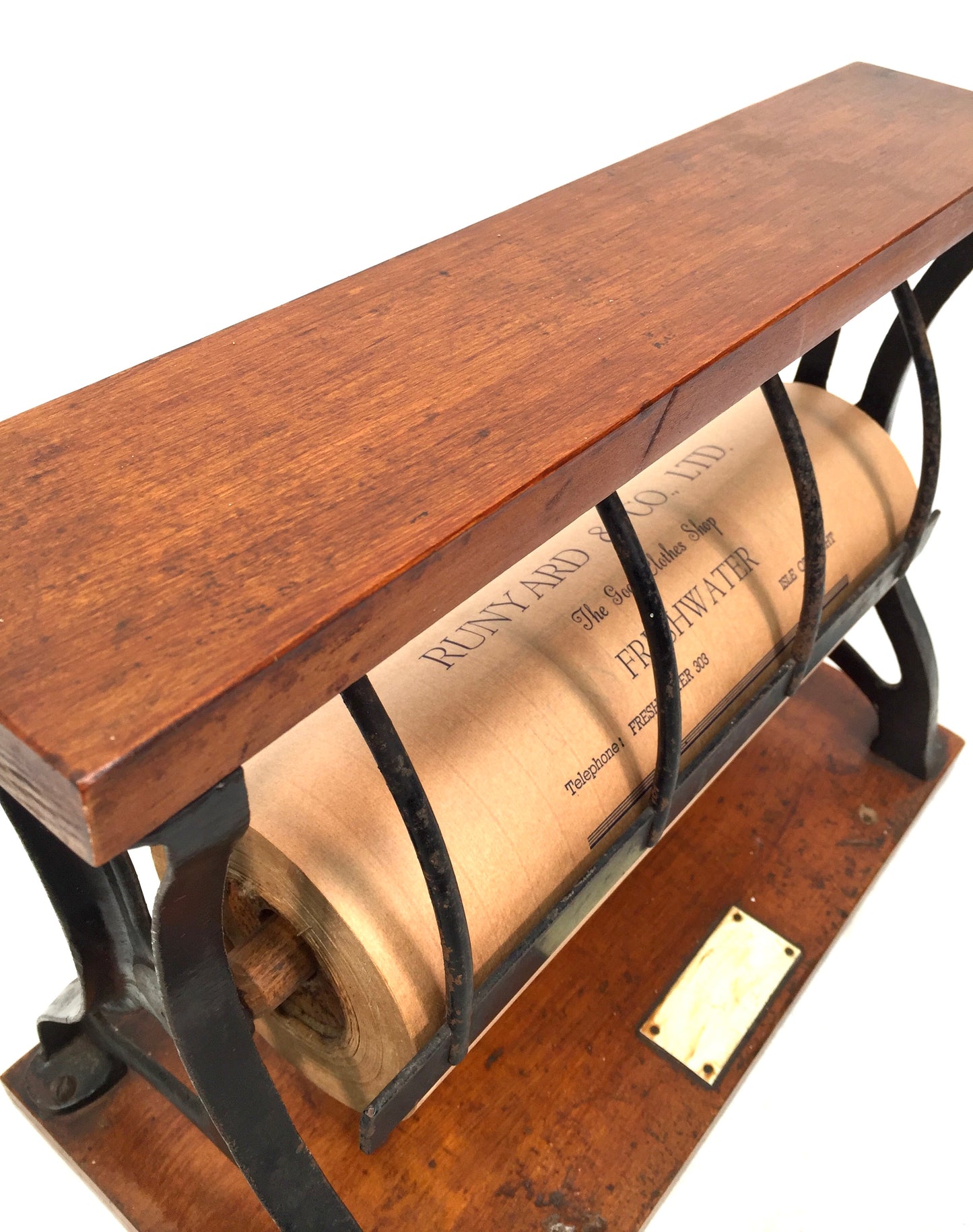 Antique Advertising - Haberdashery Shop Counter Paper Roll Dispenser &amp; Cutter